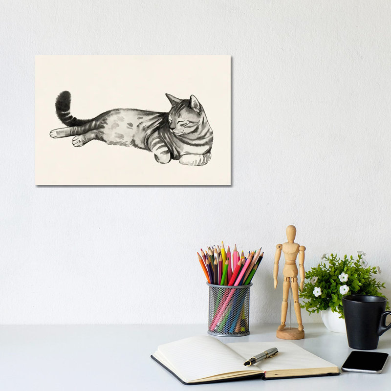 Cat Laze II by Grace Popp - Wrapped Canvas Painting, 20.32 cm H x 30.48 cm W