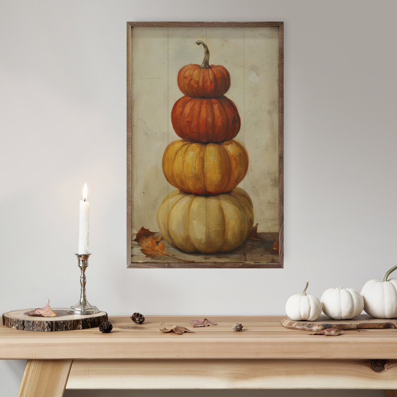 Pumpkin Stack By Petals Prints Design, 16" H x 10" W