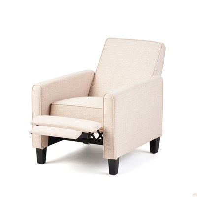 27.5" Push Back Recliner Chair Upholstered Recliner Armchair with Solid Beech Wood Legs