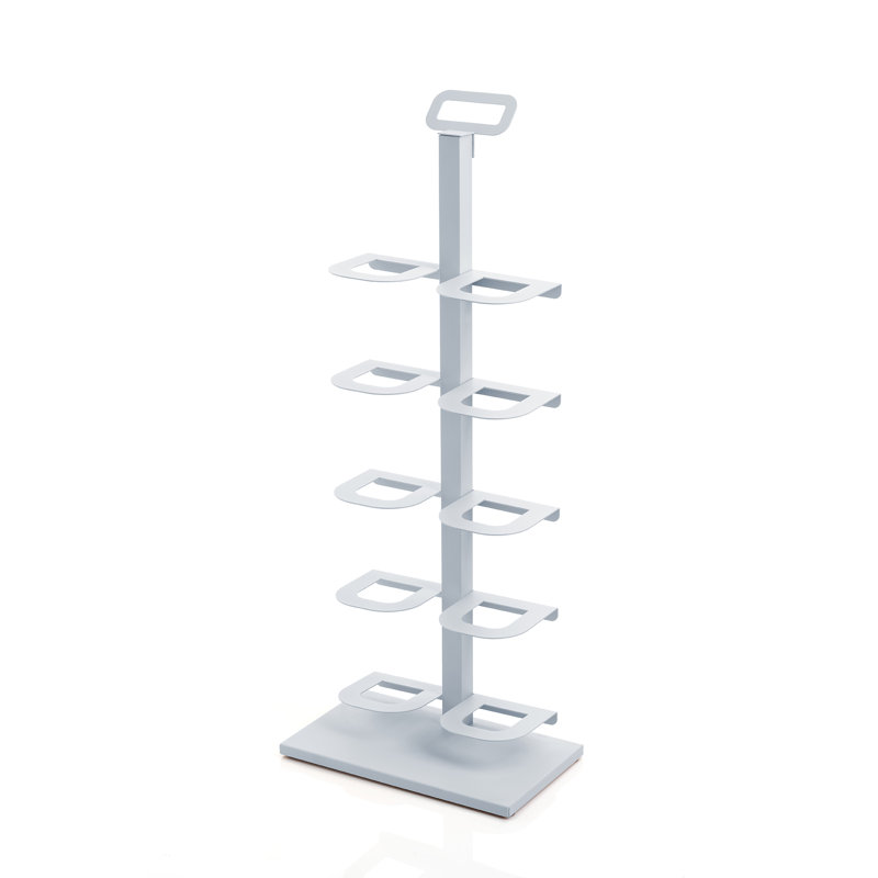 Narrow 5-Tier Shoe Rack – Metal Shoe Organizer for 5 Pairs, Compact & Stylish, White