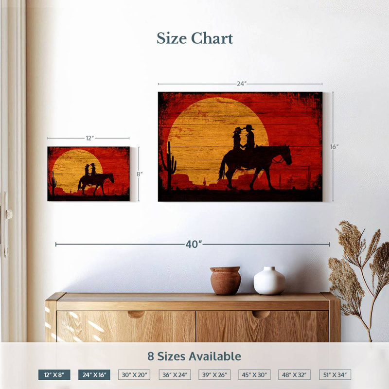 Cowboy en bois Lelar, H 16 po x l 24 po