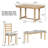 Sarinity 6 - Piece Dining Set, with Bench, Parquet-Pattern Wood Table & Upholstered Seating, Farmhouse Style, Dining Room, Seat up to 6-2060346578