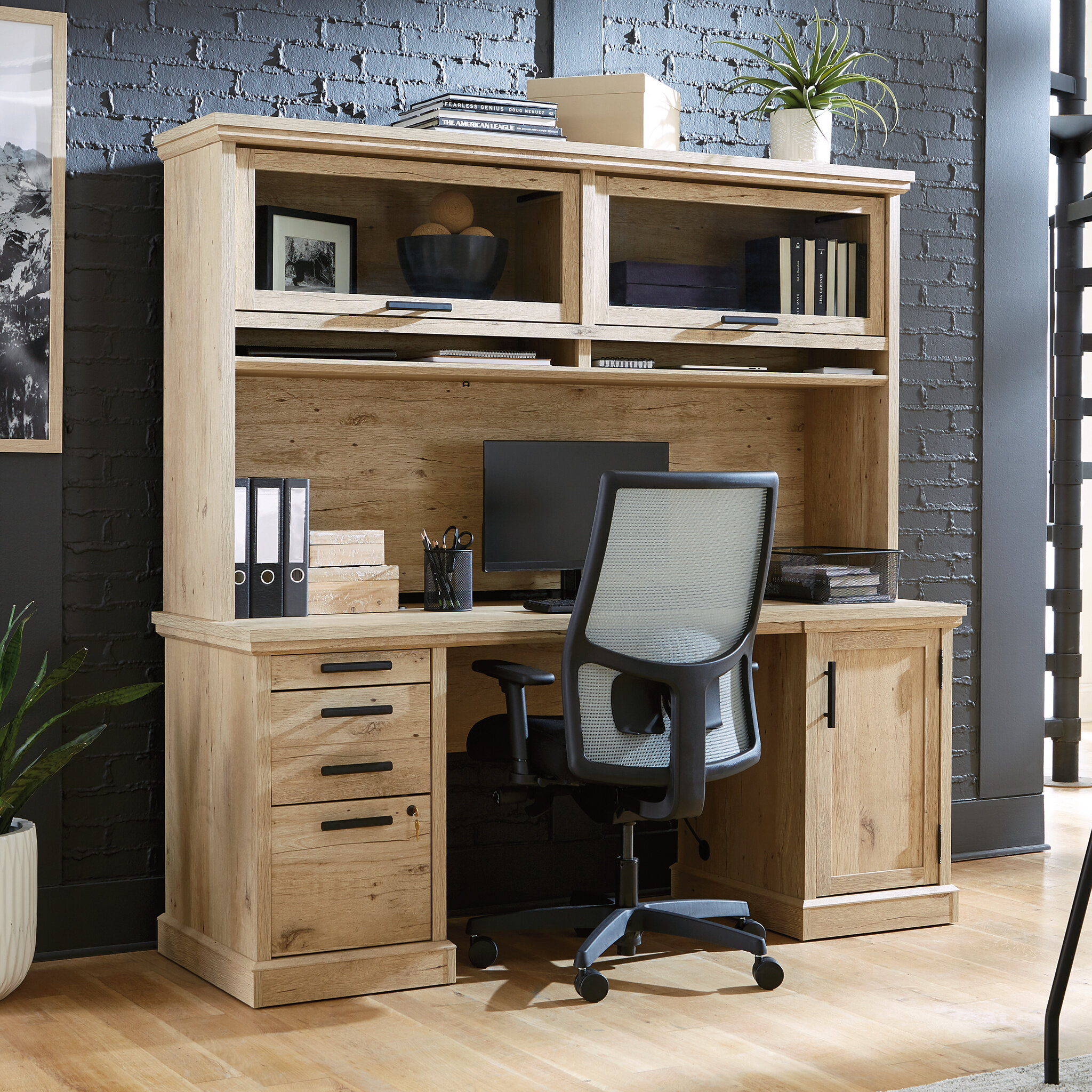 Foundry Select 2 Computer Desk Office Set with Hutch & Reviews | Wayfair