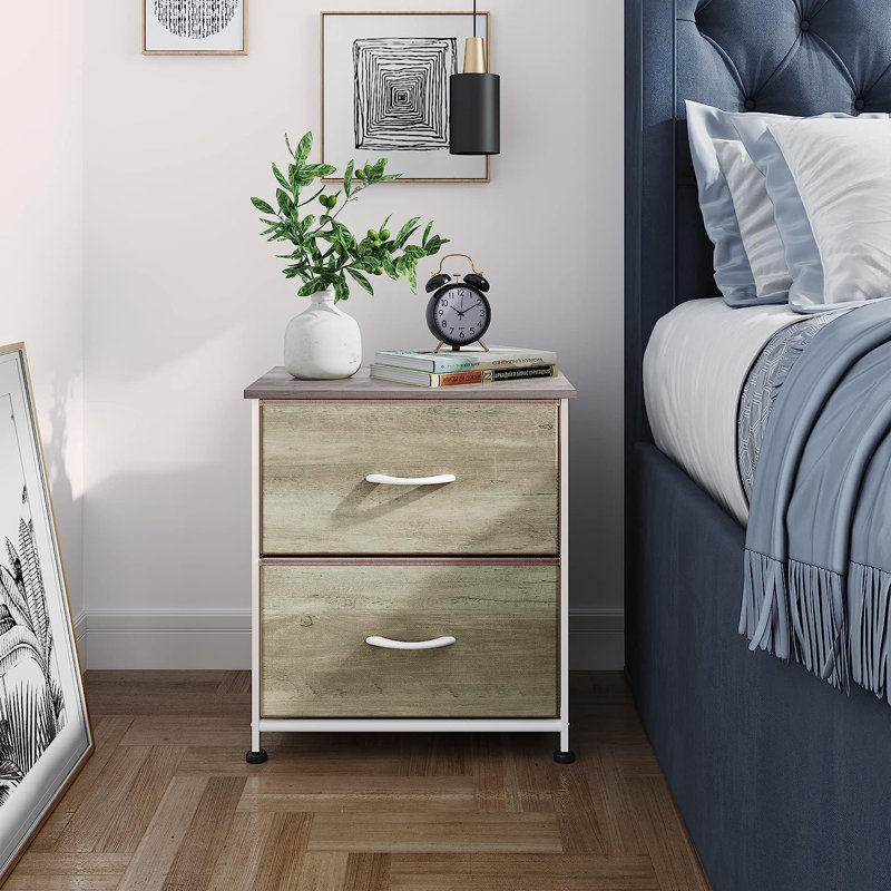 Table de chevet Aimy, Chêne gris-beige