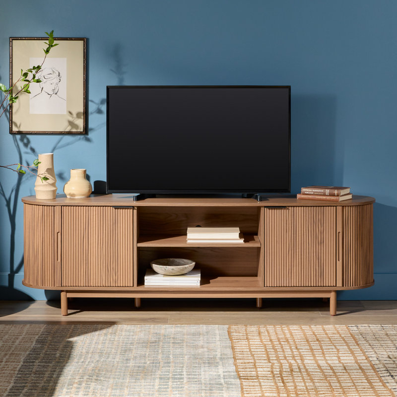 Meuble télé avec rangement ouvert Dragelin, Moka, 70"