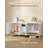Cat Cabinet for 2 Cats, Cat Litter Box Cabinet, Hidden with Double Rooms, with Storage Space, Plush Balls, Can Be Used as a TV Cabinet, 55.12 x 18.90 x 24.41 in, White and Gold-2080841013