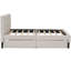 Lit simple tapissier avec 2 tiroirs, beige - lit plateforme simple et contemporain, stable