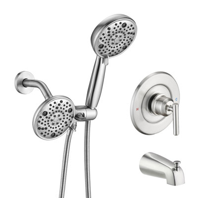 Replacement for Moen Shower Faucet Trim Kit, High Pressure Dual Shower Combo, Shower Handle& Tub Spout, (Valve& Catridge Not Inclued)