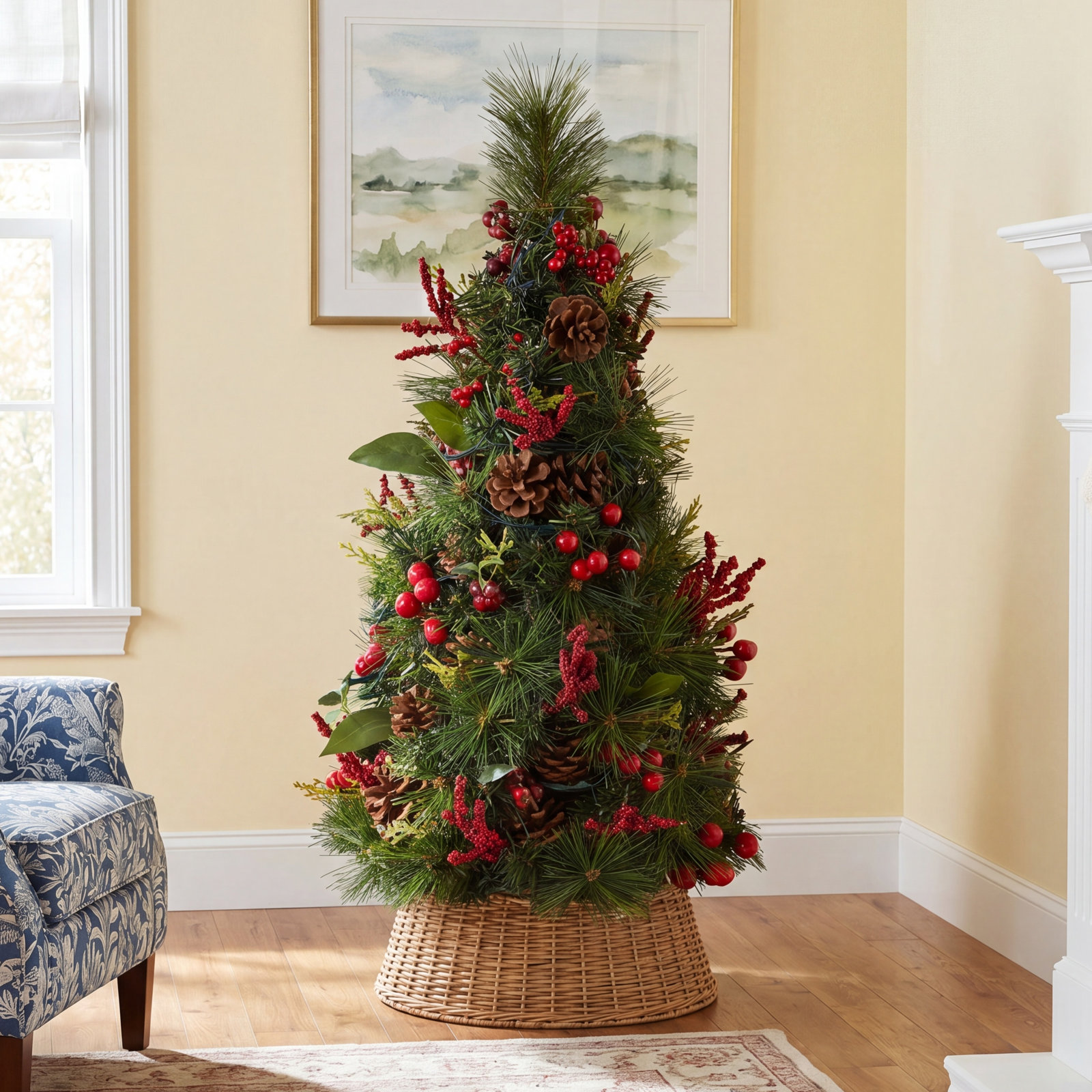 24' Lighted Artificial Pine Christmas Tree