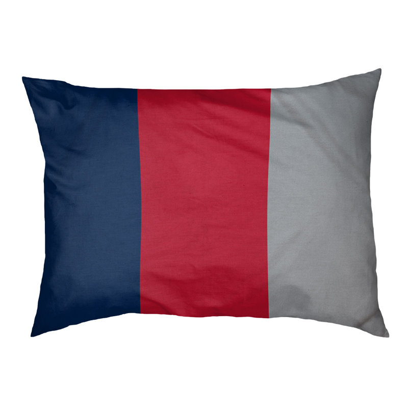 Oreiller Houston Houston, Petit (L 18 po x l 28 po), Bleu / rouge / argent mat