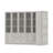71'' H X 94.4'' W 4-Drawer Modular Bookcase With Frosted Glass Doors