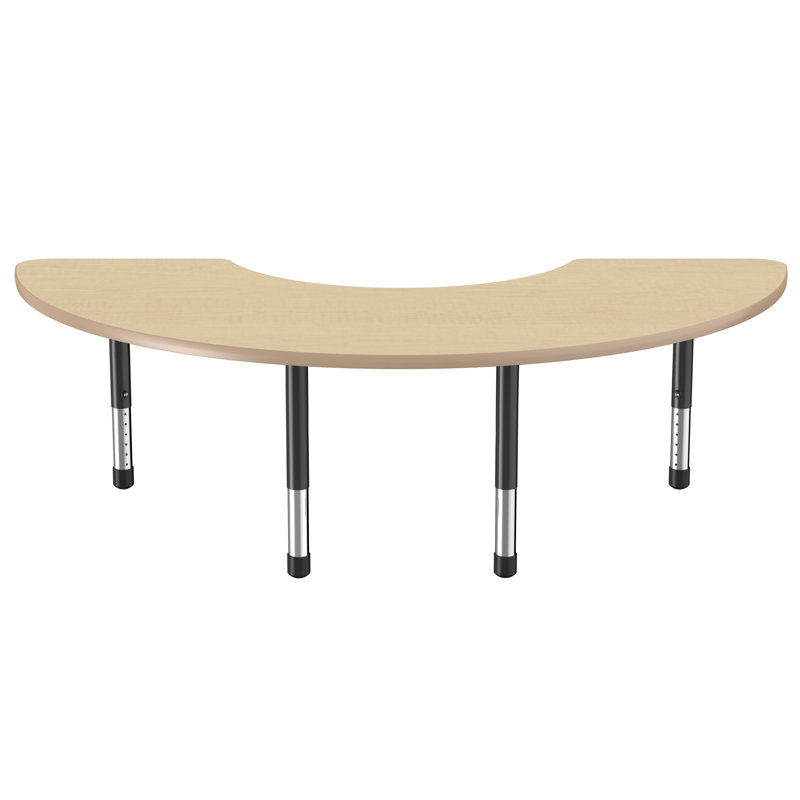Table d'activité 36 "x 72" thermofusionnée avec pieds épais réglables - érable / érable / noir, Tanné