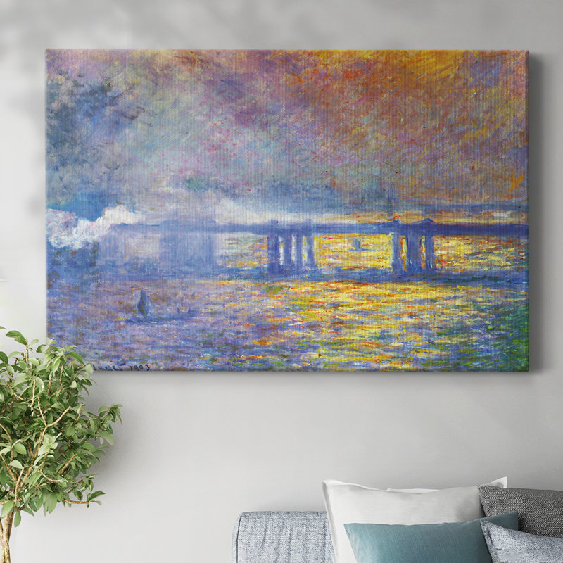«Charing Cross Bridge» par Monet-Gallery, toile tendue, H 12 po x l 18 po
