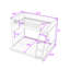 Lit mezzanine simple au dessus d'un lit double en bois avec tablettes intégrées et éclairage DEL-716758226