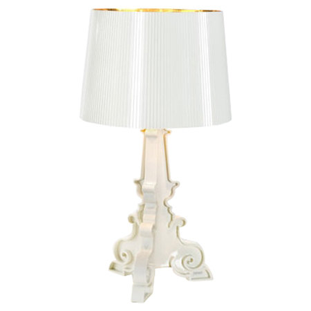 Bourgie Table Lamp, White/Gold