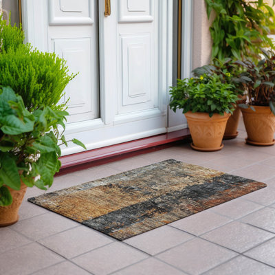 Machine Washable Indoor/Outdoor Cicel ACN1205 Copper Rug
