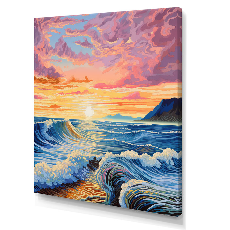 Rainbow Ocean Sunrise IV sur toile, Toile tendue, H 32 po x l 24 po x P 1 po