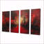 Ensemble de salon art mural rouge et noir Power Lines To The Darkness III-1458798104