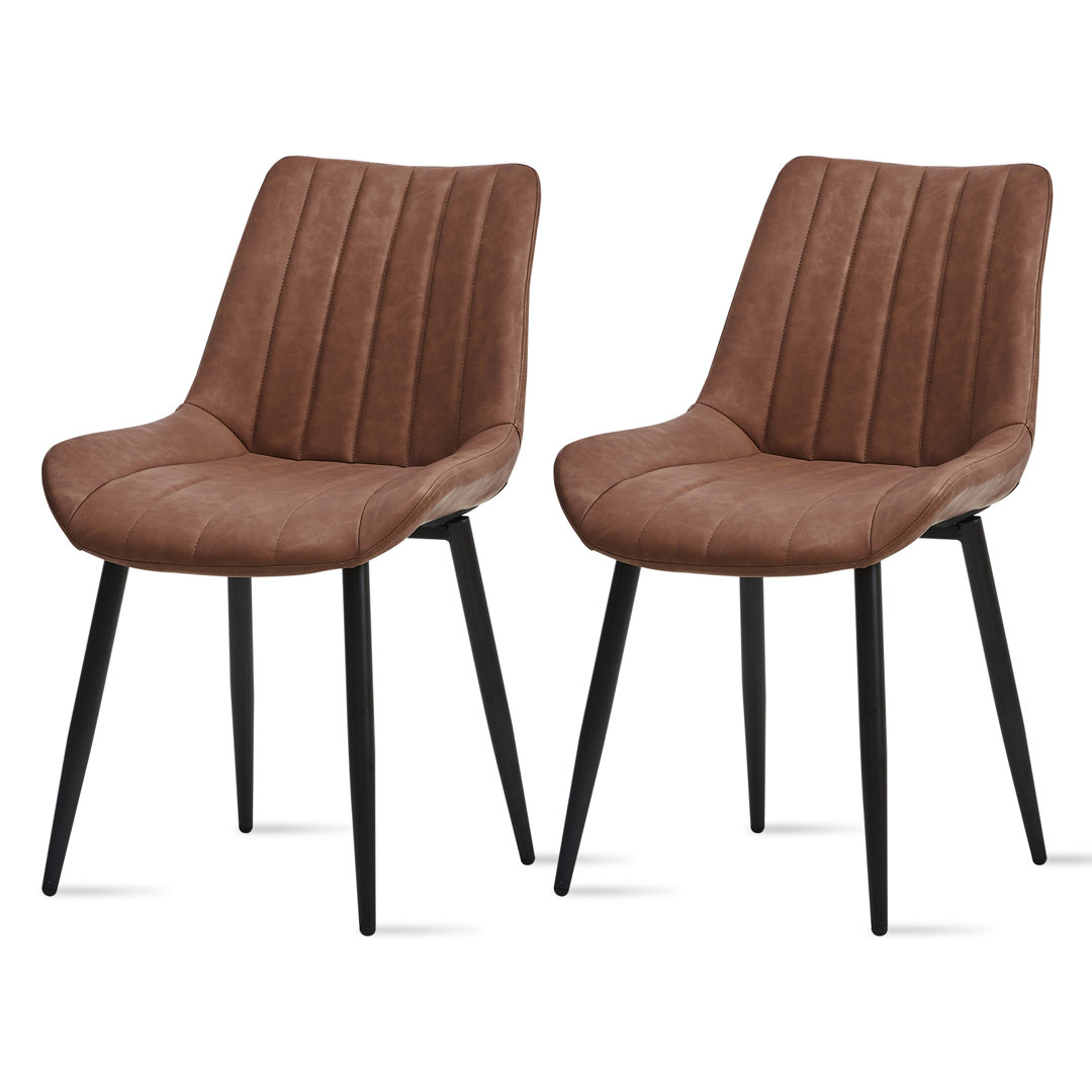 Dining Room Chairs,Faux Leather Kitchen Chairs With Metal Legs