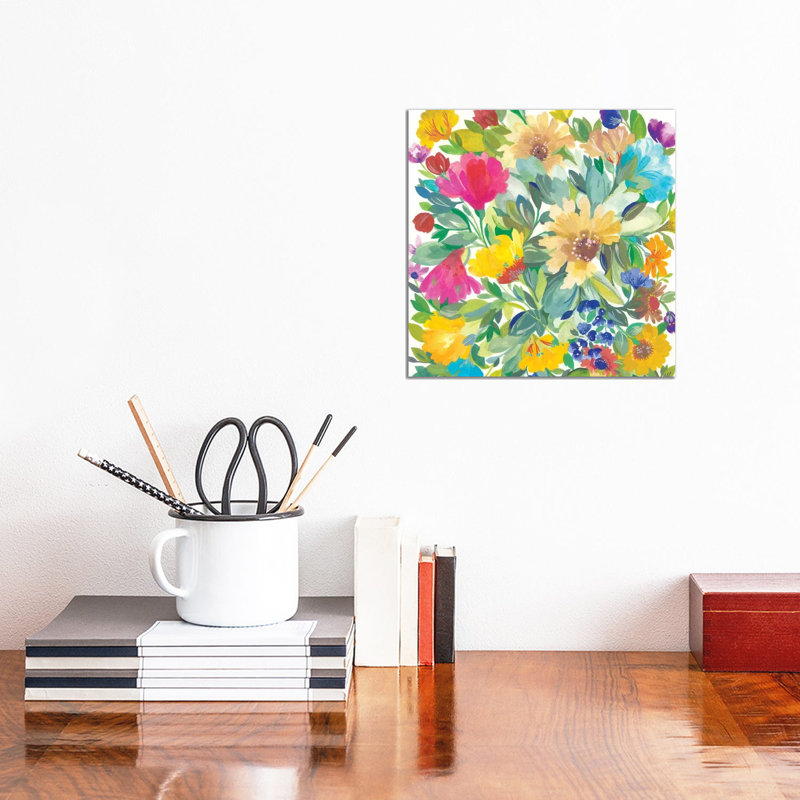 Meadow Bouquet Detail by Kim Parker - Wrapped Canvas Painting, 30.48 cm H x 30.48 cm W