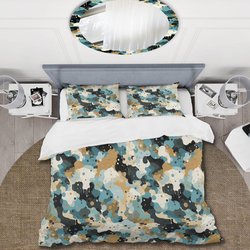 Dreamy Camouflage - Ensemble de housse de couette camouflage, Housse de couette pour très grand lit et 2 très