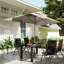 Rectangular Steel Outdoor with Umbrella Hole Dining Table - 150 cm W 90 cm D