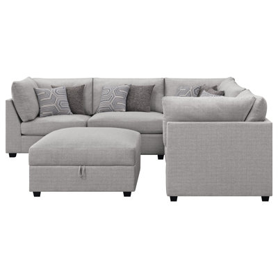 Lafayette Grey 6-piece Upholstered Sectional Sofa