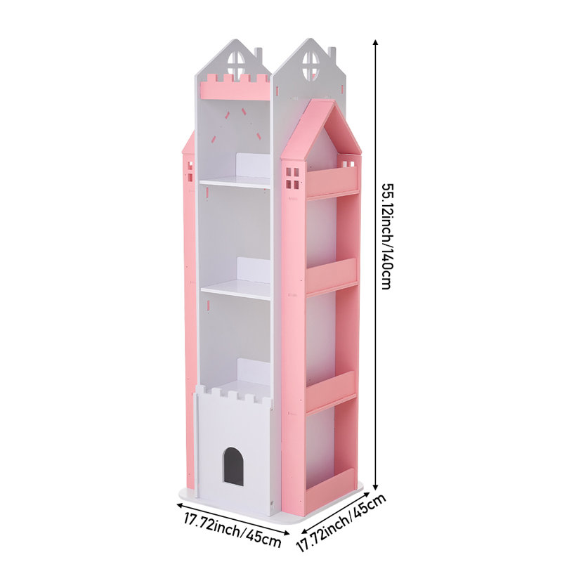 140cm H X 45cm W PVC Wood Plastic Board + Co-extruded Board + ABS No Subject Kids Bookcase