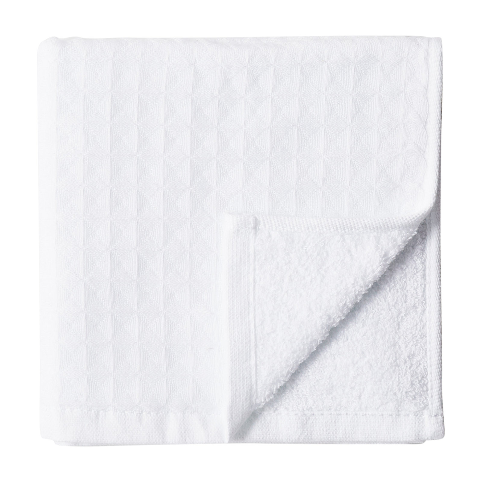Waffle Twist Cotton Washcloth, White