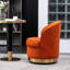 Fauteuil orange en velours par mécanisme pivotant, revêtement contemporain rotatif-868753130