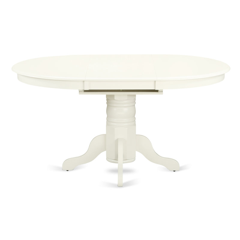 7 Piece Dinette Set consists of an Oval Dining Room Table with Butterfly Leaf and 6 Gray Linen Fabric Parson Dining Chairs, Linen White
