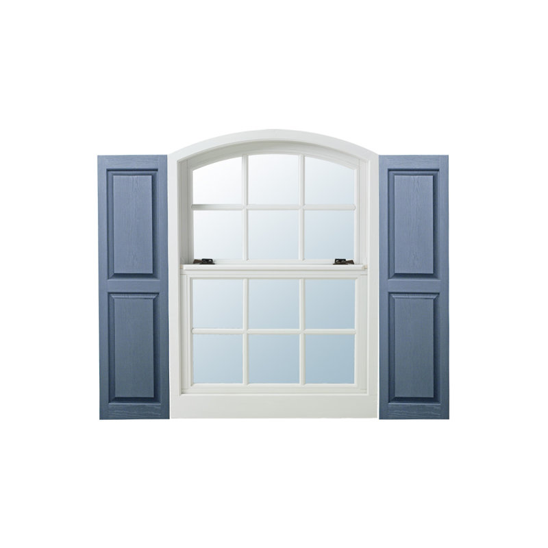 Paire de volets avec panneaux en vinyle surélevés standard, Blanc, 60 po x l 12 po x P 1 po
