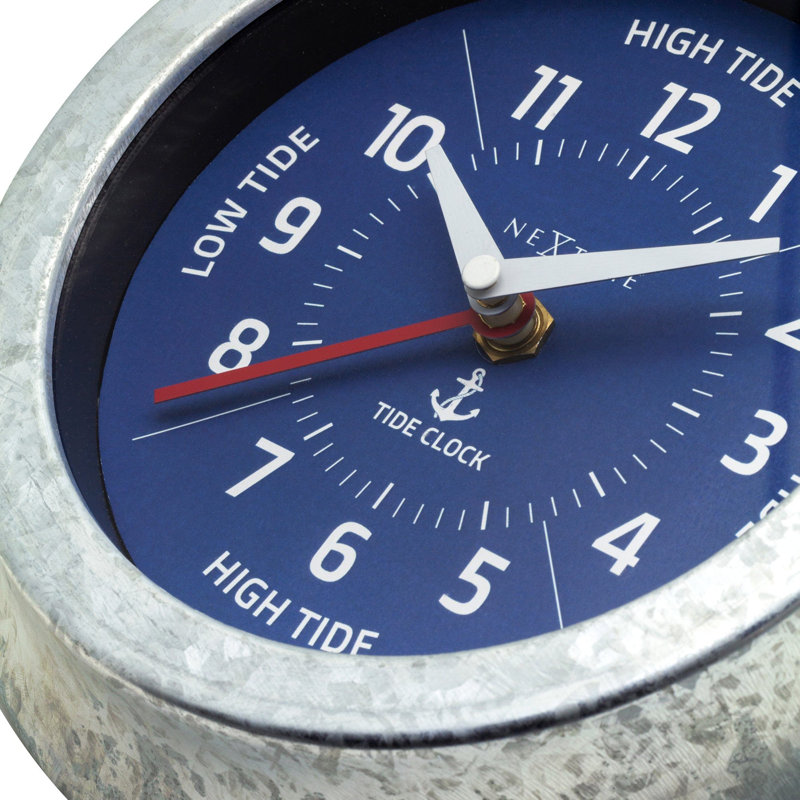 Metal Wall Clock, Silver/Blue