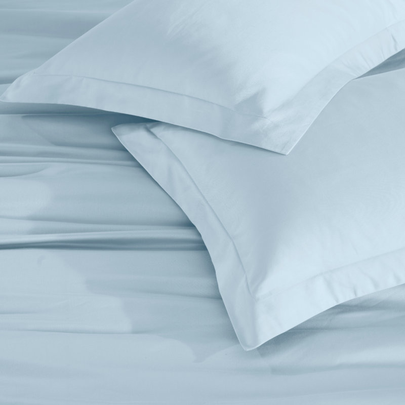 Ensemble de housse de couette de luxe en coton égyptien certifié 650 fils Luxury, Bleu pastel