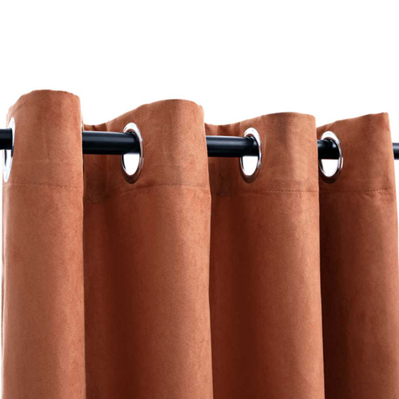 Azurah Blackout Curtain Pair, Width 140 x Drop 175cm, Rust