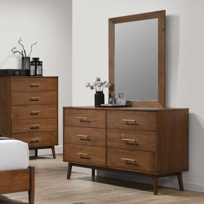 Commode Tromso Mid-Century, noyer