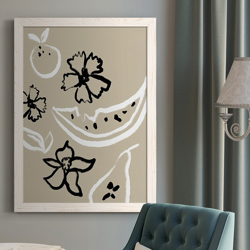 «Summer Bounty I», reproduction d'art sur toile simple, Cadre blanc, H 37,5 po x l 27,5 po x P 1 po