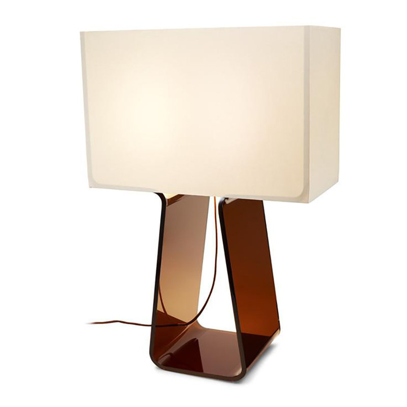 Tube Top Table Lamp, 14" H x 9.5" W x 4.5" D, Charcoal/White
