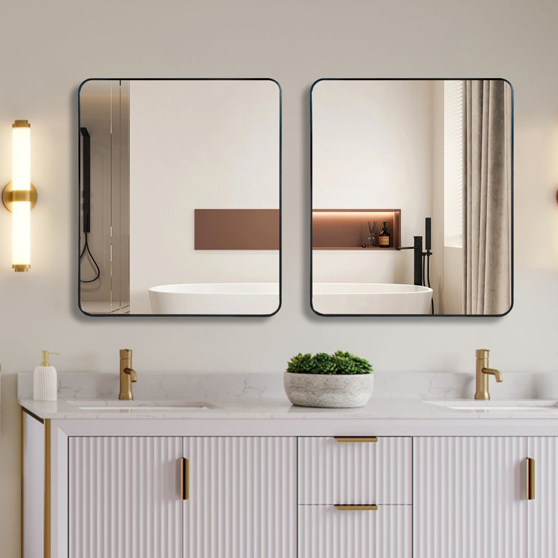Miroir mural de salle de bain 30 "x 36", Noir