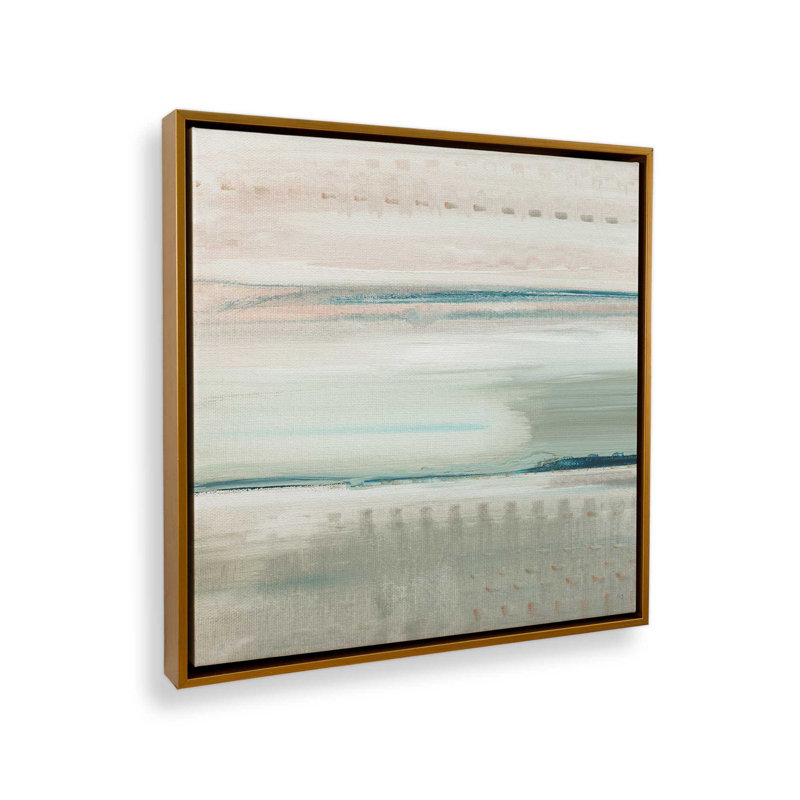Impression de Hush of Dawn v2, H 12,75 po x l 12,75 po x P 1,75 po, Cadre flottant or poli, 1