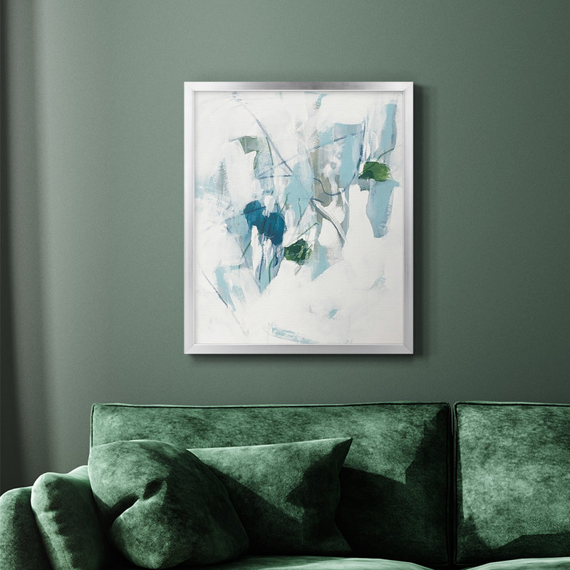 Toile encadrée de qualité supérieure Ice Cavern II - prête à être accrochée, Argent, H 24 po x l 20 po