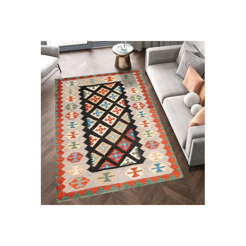 Tapis décoratif moderne multicolore lavable à la machine