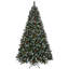 Sapins de Noël artificiels pré-éclairés avec lumières, pommes de pin, baies et base en métal-102386029