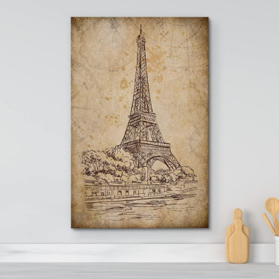 Rétro rétro, Tour Eiffel, Paris, France, sur toile