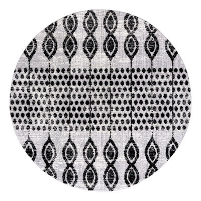 Tapis noir à motif géométrique Orlando