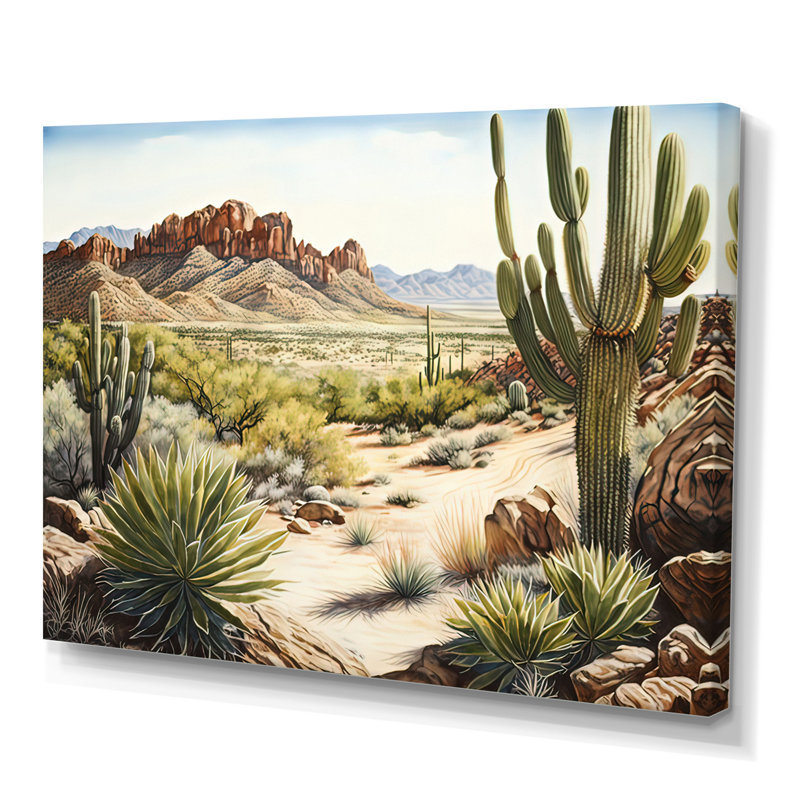 Arizona Desert V - art mural occidental, H 12 po x l 20 po x P 1 po, Toile tendue