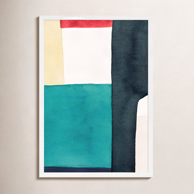 Layers Of Indigo Print by Julia Balfour, 38" H x 26.5" W x 1.25" D, White Picture Framed Paper