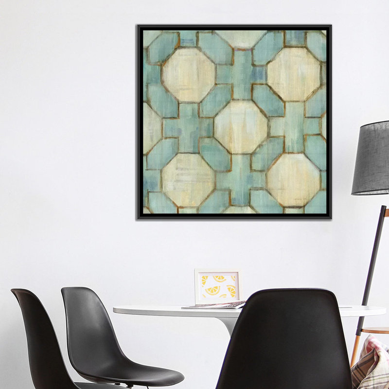 « tile element v », reproduction d’impression sur toile tendue, H 18 po x l 18 po x P 1,5 po, Toile avec cadre noir