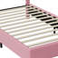 European Single & Double Upholstered Princess Bed With LED Crown Headboard, Pink Velvet-363865953