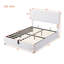 Lit plateforme tapissier avec système de rangement hydraulique-559959507